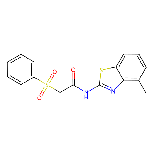 2-(benzenesulfonyl)-N-(4-methyl-1,3-benzothiazol-2-yl)acetamide structure