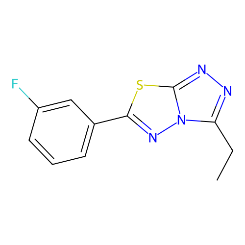3-Ethyl-6-(3-fluorophenyl)-[1,2,4]triazolo[3,4-b][1,3,4]thiadiazole structure