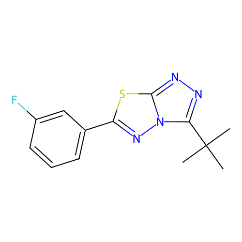 3-Tert-butyl-6-(3-fluorophenyl)-[1,2,4]triazolo[3,4-b][1,3,4]thiadiazole structure