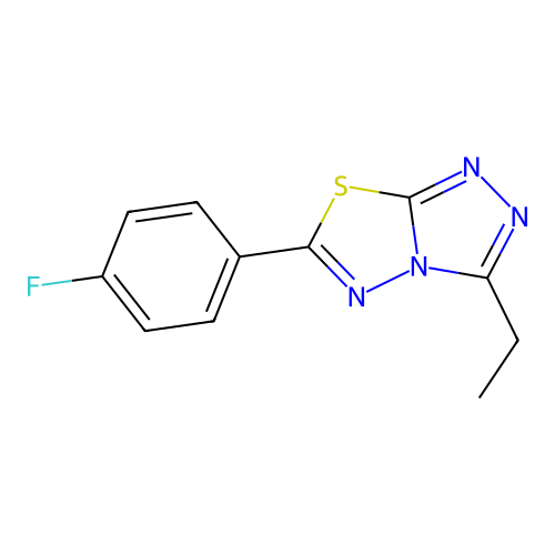 3-Ethyl-6-(4-fluorophenyl)[1,2,4]triazolo[3,4-b][1,3,4]thiadiazole structure