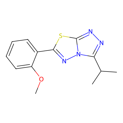 6-(2-Methoxyphenyl)-3-propan-2-yl-[1,2,4]triazolo[3,4-b][1,3,4]thiadiazole structure