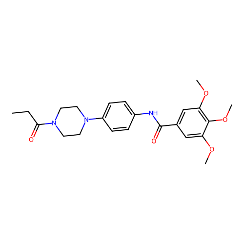 3,4,5-trimethoxy-N-[4-(4-propanoylpiperazin-1-yl)phenyl]benzamide structure