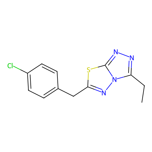6-(4-Chlorobenzyl)-3-ethyl[1,2,4]triazolo[3,4-b][1,3,4]thiadiazole structure