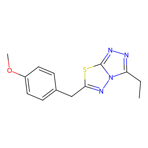 3-Ethyl-6-[(4-methoxyphenyl)methyl]-[1,2,4]triazolo[3,4-b][1,3,4]thiadiazole structure