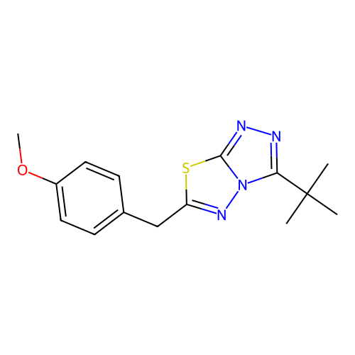 3-Tert-butyl-6-(4-methoxybenzyl)[1,2,4]triazolo[3,4-b][1,3,4]thiadiazole structure