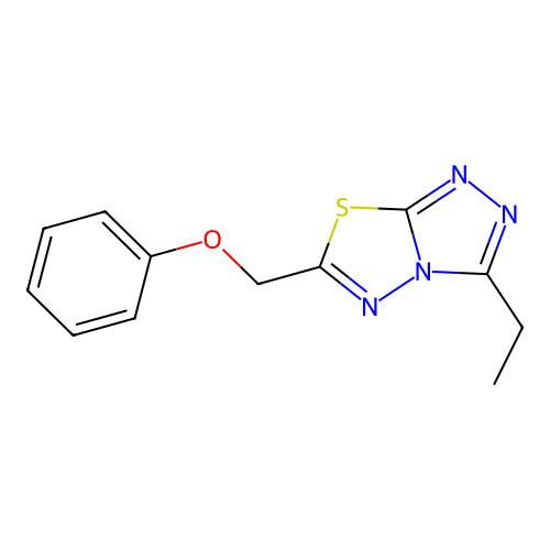 3-Ethyl-6-(phenoxymethyl)[1,2,4]triazolo[3,4-b][1,3,4]thiadiazole structure