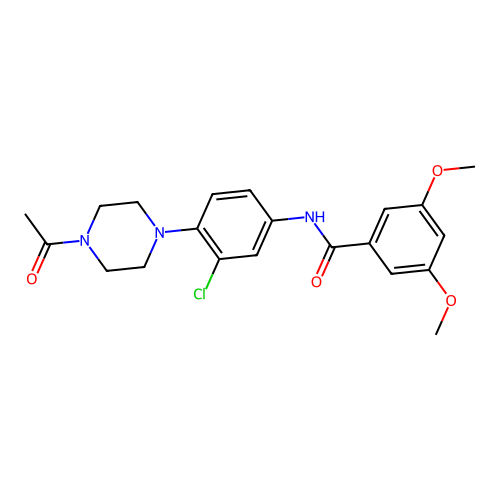N-[4-(4-acetylpiperazin-1-yl)-3-chlorophenyl]-3,5-dimethoxybenzamide structure