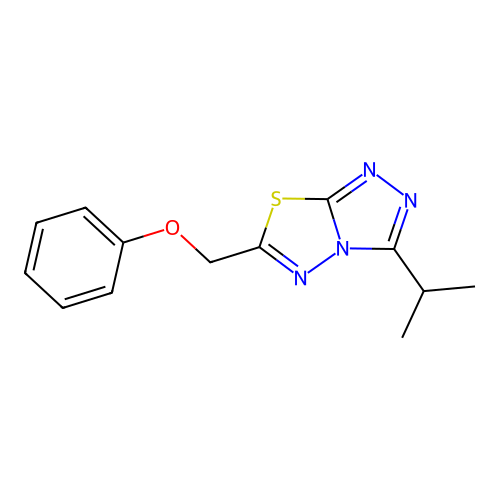 6-(Phenoxymethyl)-3-propan-2-yl-[1,2,4]triazolo[3,4-b][1,3,4]thiadiazole structure