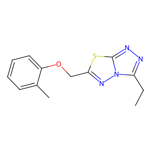 3-Ethyl-6-[(2-methylphenoxy)methyl]-[1,2,4]triazolo[3,4-b][1,3,4]thiadiazole structure