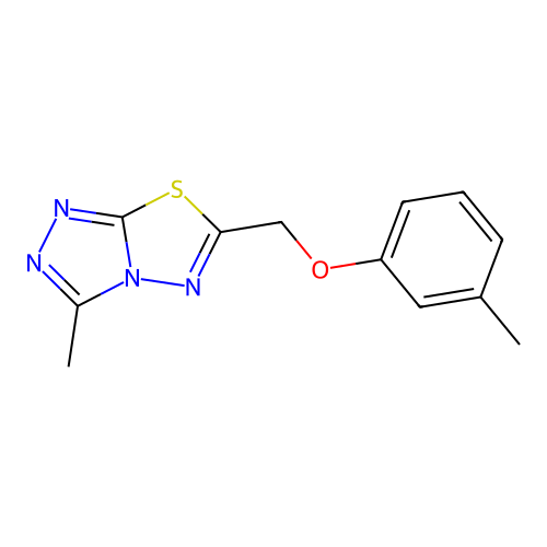 3-Methyl-6-[(3-methylphenoxy)methyl]-[1,2,4]triazolo[3,4-b][1,3,4]thiadiazole structure