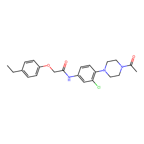 N-[4-(4-acetylpiperazin-1-yl)-3-chlorophenyl]-2-(4-ethylphenoxy)acetamide structure