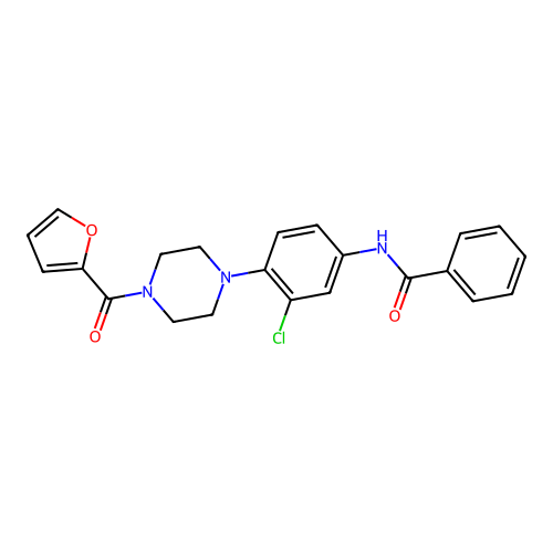 N-[3-chloro-4-[4-(furan-2-carbonyl)piperazin-1-yl]phenyl]benzamide structure