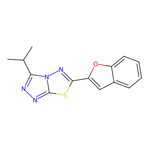 6-(1-Benzofuran-2-yl)-3-isopropyl[1,2,4]triazolo[3,4-b][1,3,4]thiadiazole structure