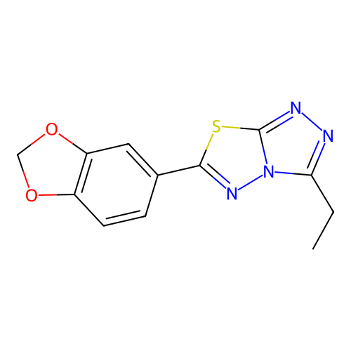 6-(1,3-Benzodioxol-5-yl)-3-ethyl[1,2,4]triazolo[3,4-b][1,3,4]thiadiazole structure