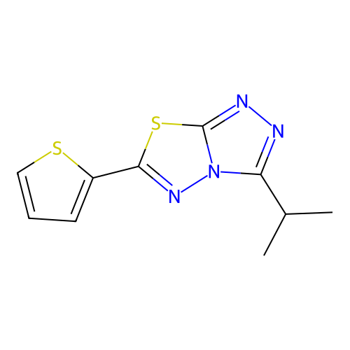 3-Propan-2-yl-6-thiophen-2-yl-[1,2,4]triazolo[3,4-b][1,3,4]thiadiazole structure