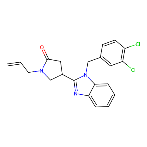 1-allyl-4-(1-(3,4-dichlorobenzyl)-1H-benzo[d]imidazol-2-yl)pyrrolidin-2-one structure