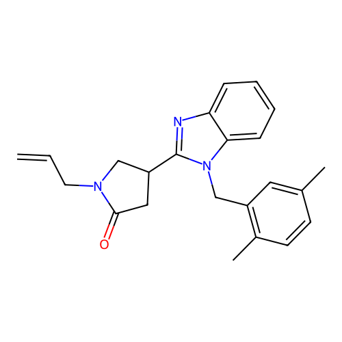 1-allyl-4-(1-(2,5-dimethylbenzyl)-1H-benzo[d]imidazol-2-yl)pyrrolidin-2-one structure
