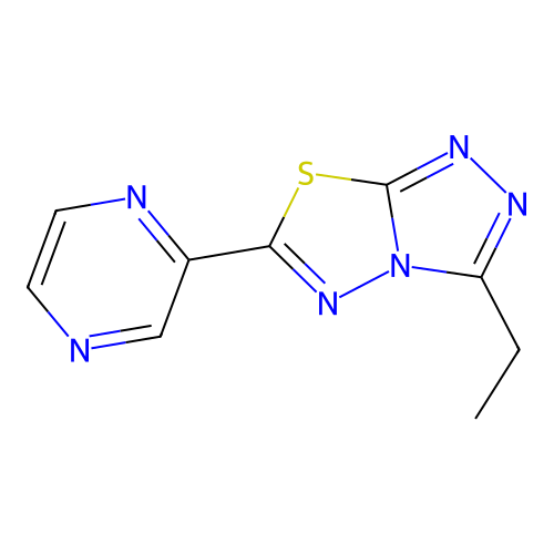 2-{3-Ethyl-[1,2,4]triazolo[3,4-B][1,3,4]thiadiazol-6-YL}pyrazine structure