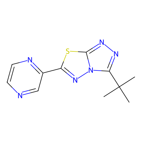 3-Tert-butyl-6-(2-pyrazinyl)[1,2,4]triazolo[3,4-b][1,3,4]thiadiazole structure