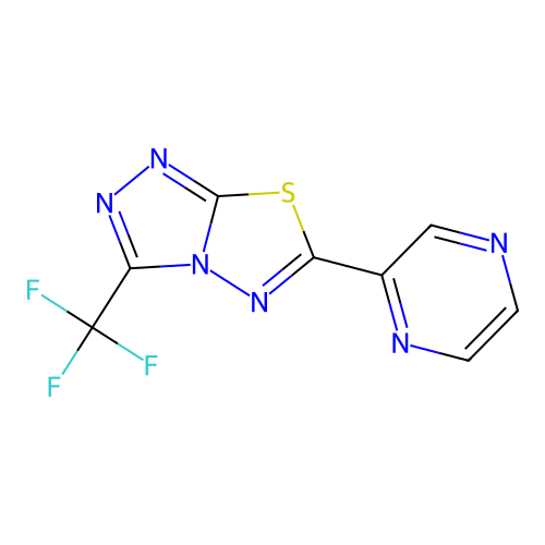 6-(Pyrazin-2-yl)-3-(trifluoromethyl)[1,2,4]triazolo[3,4-b][1,3,4]thiadiazole structure