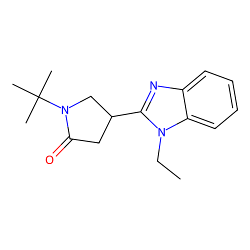 1-(tert-butyl)-4-(1-ethyl-1H-benzo[d]imidazol-2-yl)pyrrolidin-2-one structure