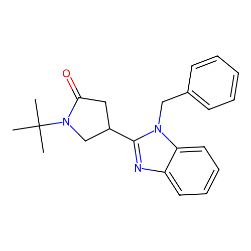 4-(1-benzyl-1H-benzo[d]imidazol-2-yl)-1-(tert-butyl)pyrrolidin-2-one structure