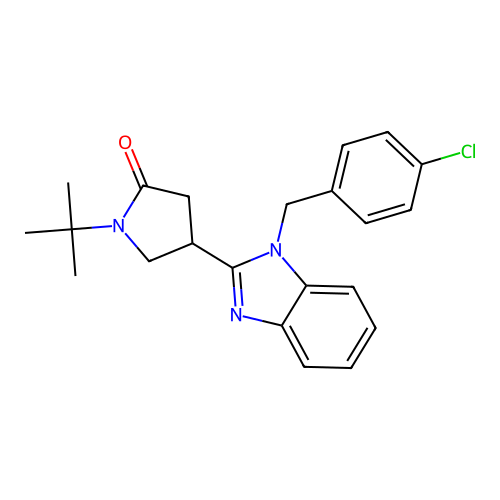 1-tert-Butyl-4-[1-(4-chloro-benzyl)-1H-benzoimidazol-2-yl]-pyrrolidin-2-one structure