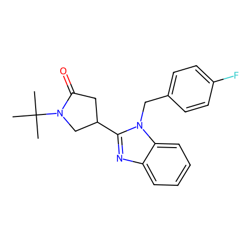 1-tert-Butyl-4-[1-(4-fluoro-benzyl)-1H-benzoimidazol-2-yl]-pyrrolidin-2-one structure