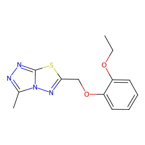 6-[(2-Ethoxyphenoxy)methyl]-3-methyl[1,2,4]triazolo[3,4-b][1,3,4]thiadiazole structure