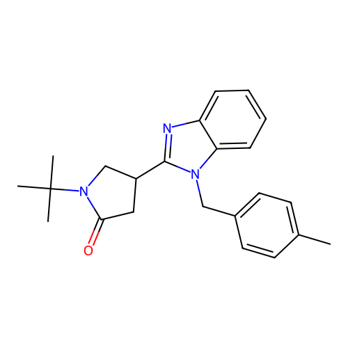 1-(tert-butyl)-4-(1-(4-methylbenzyl)-1H-benzo[d]imidazol-2-yl)pyrrolidin-2-one structure