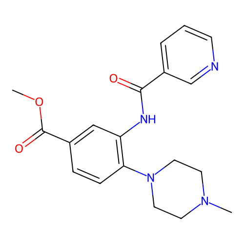 Methyl 4-(4-methylpiperazin-1-yl)-3-(pyridine-3-carbonylamino)benzoate structure