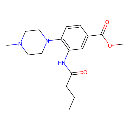 Methyl 3-(butyrylamino)-4-(4-methyl-1-piperazinyl)benzoate structure