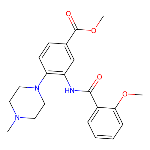 Methyl 3-[(2-methoxyphenyl)carbonylamino]-4-(4-methylpiperazinyl)benzoate structure