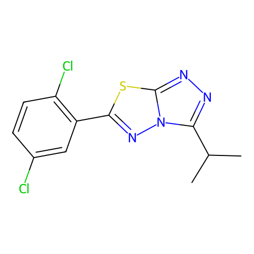 6-(2,5-Dichlorophenyl)-3-propan-2-yl-[1,2,4]triazolo[3,4-b][1,3,4]thiadiazole structure