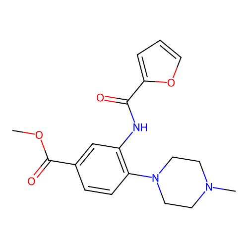 Methyl 3-(2-furylcarbonylamino)-4-(4-methylpiperazinyl)benzoate structure