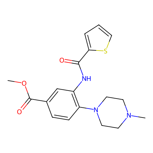 Methyl 4-(4-methylpiperazin-1-yl)-3-(thiophene-2-carbonylamino)benzoate structure