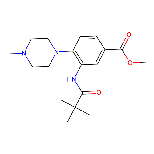 Methyl 3-(2,2-dimethylpropanoylamino)-4-(4-methylpiperazin-1-yl)benzoate structure