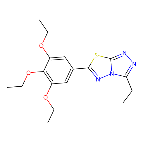 3-Ethyl-6-(3,4,5-triethoxyphenyl)-[1,2,4]triazolo[3,4-b][1,3,4]thiadiazole structure
