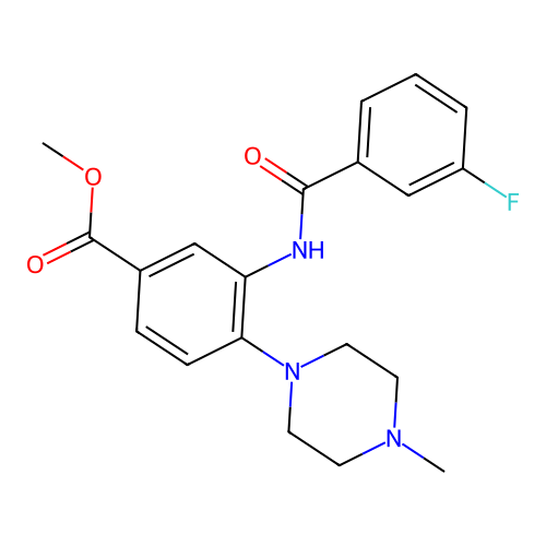 Methyl 3-[(3-fluorobenzoyl)amino]-4-(4-methyl-1-piperazinyl)benzoate structure