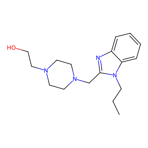 2-[4-[(1-Propylbenzimidazol-2-yl)methyl]piperazin-1-yl]ethanol structure