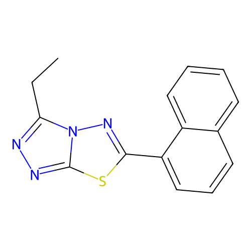3-Ethyl-6-naphthalen-1-yl-[1,2,4]triazolo[3,4-b][1,3,4]thiadiazole structure