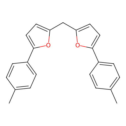 Bis(5-(p-tolyl)furan-2-yl)methane structure