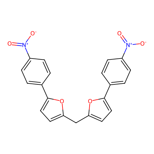 2,2'-Methanediylbis[5-(4-nitrophenyl)furan] structure