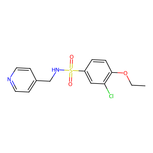 3-chloro-4-ethoxy-N-(pyridin-4-ylmethyl)benzenesulfonamide structure