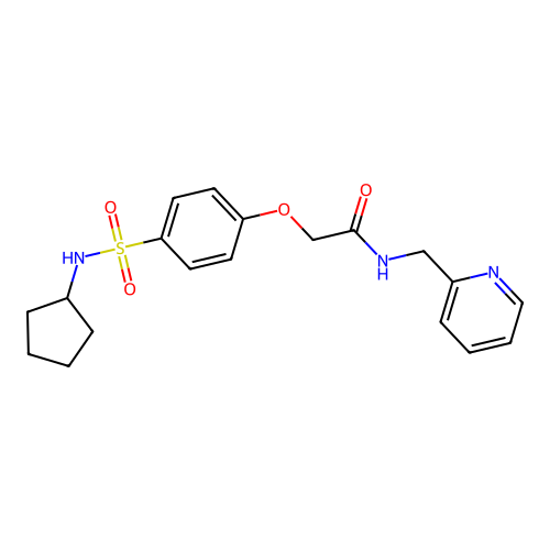 2-[4-(cyclopentylsulfamoyl)phenoxy]-N-(pyridin-2-ylmethyl)acetamide structure