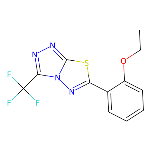 6-(2-Ethoxyphenyl)-3-(trifluoromethyl)-[1,2,4]triazolo[3,4-b][1,3,4]thiadiazole structure