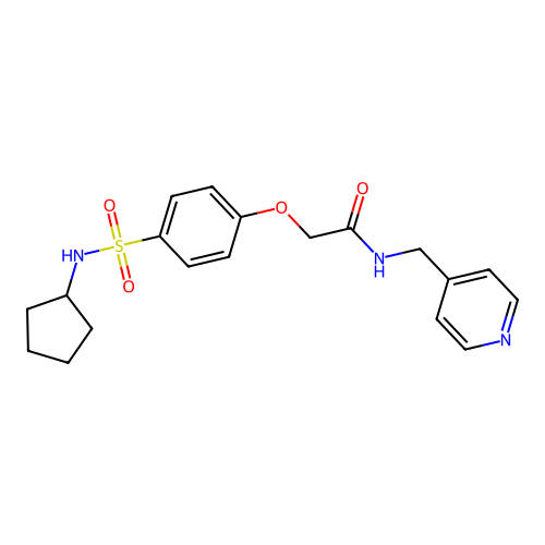 2-[4-(cyclopentylsulfamoyl)phenoxy]-N-(pyridin-4-ylmethyl)acetamide structure
