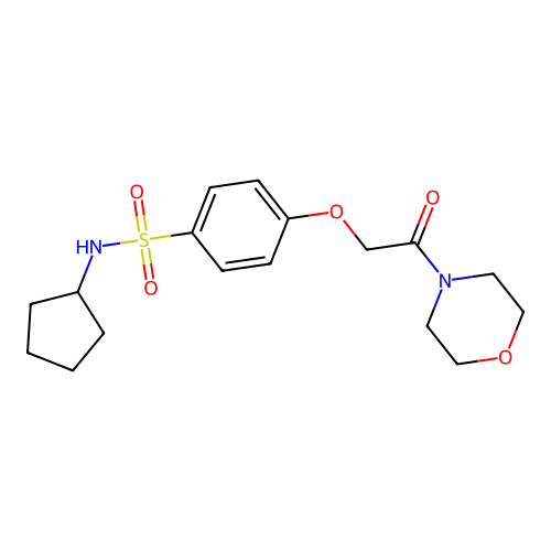 N-cyclopentyl-4-(2-morpholin-4-yl-2-oxoethoxy)benzenesulfonamide structure