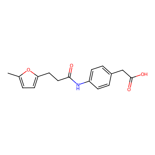{4-[3-(5-Methyl-furan-2-yl)-propionylamino]-phenyl}-acetic acid structure