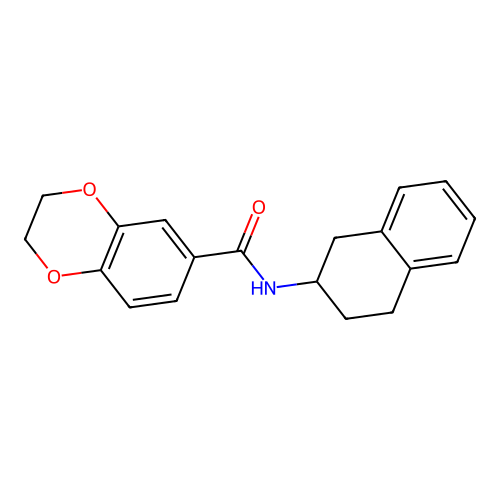 N-(1,2,3,4-tetrahydronaphthalen-2-yl)-2,3-dihydro-1,4-benzodioxine-6-carboxamide structure